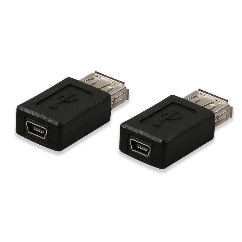 Electop 2 Pack USB 2.0 A Female to USB B Mini 5 Pin Female Adapter Converter