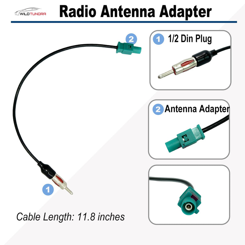 Car Stereo Wiring Harness with Antenna Adapter for BMW 2002-2011 Volkswagen 2003-2015 Audi 2002-2010 Aftermarket Radio CD Player Installation Wire Cable Kit Compatible with Mercedes-Benz 2007-2015