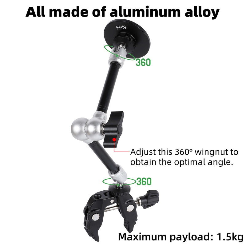 All-Metal Magnetic Phone Holder with Super Clamp&10″ Long Arm for Magsafe, Adjustable Rear View Mirror Phone Holder Mount for Car/Truck/Handlebar, Compatible with iPhone 16 15 14 13 12 Series