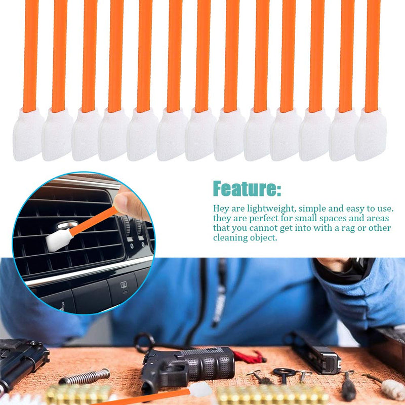 Wellgler's 5.11" Foam Cleaning swabs, for Electronics, Cameras, Optical Lenses or Inkjet Printers, Print Heads Cleaning（50pcs） orange 50