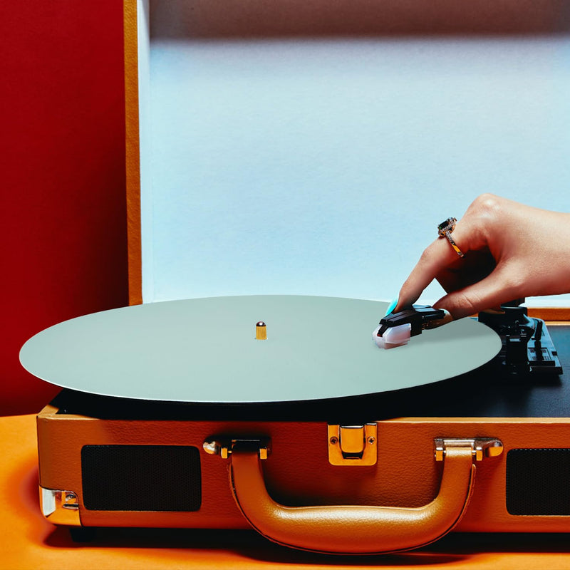 12in Turntable Platter Mat, Leather Record Player Mat Anti-Static LP Slipmat Anti-Skid Turntable Pad Vinyl Record Mat to Reduce Noise Due to Static & Dust for All LP Vinyl Record Players Home