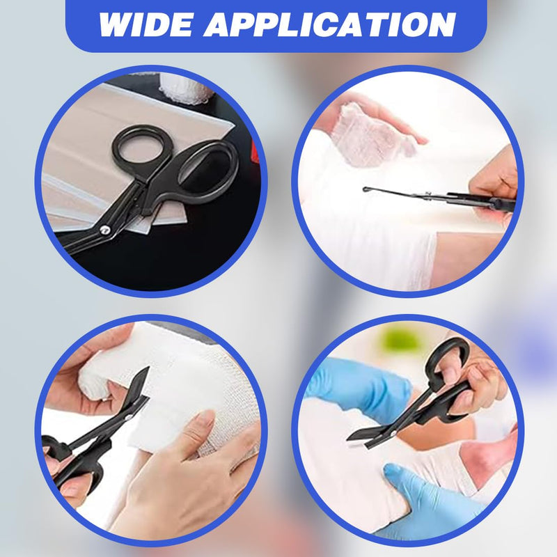 COYUN Pack of 2 Medical Bandage Scissors, Bandage Scissors, Rescue Scissors, Emt and Trauma Scissors, Stainless Steel Bandage Scissors for Nurses, Medical Students, Emergency Room, Black + Blue
