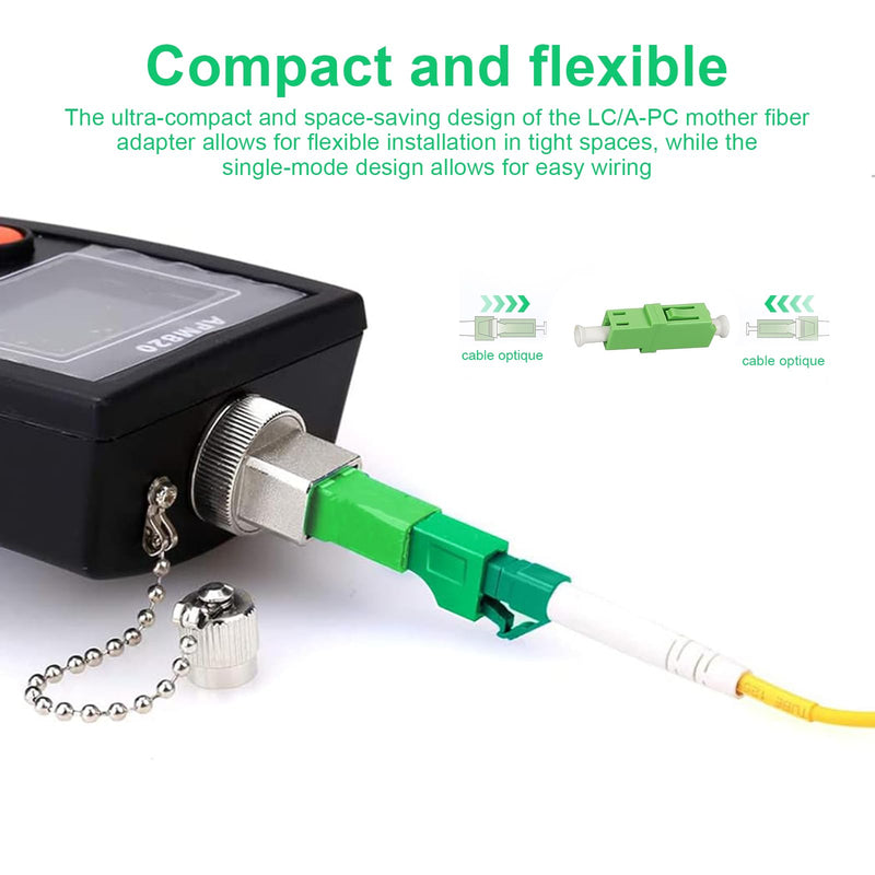 SHENGYIG Pack of 4 Fibre Optic Adapter, PC Singlemode Fibre Optic Coupling, Green LC-APC Female Simplex Single Mode, Ceramic Core, for Fibre Optic Communication System, Access Network