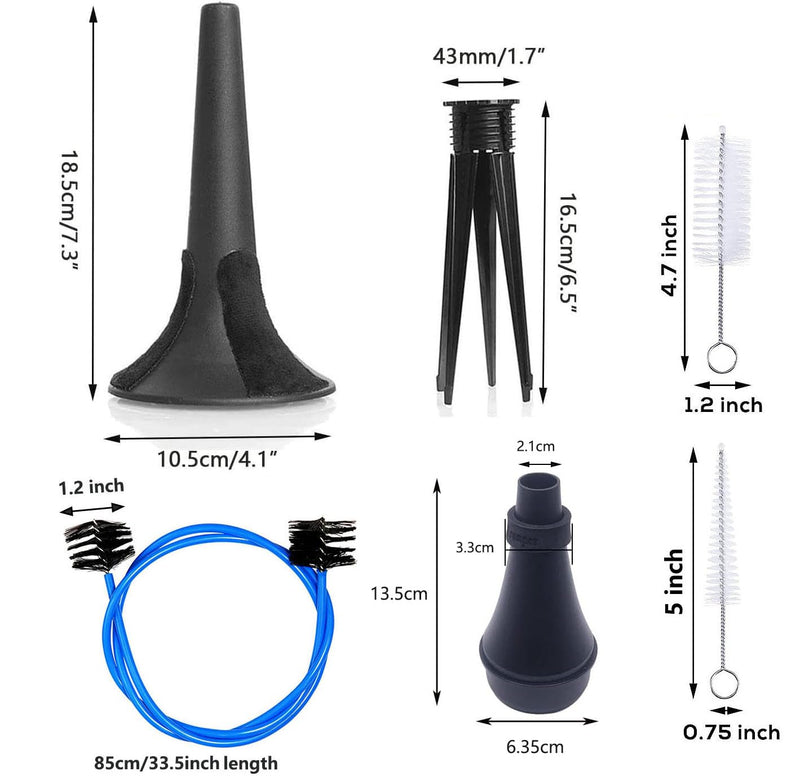 5pcs Trumpet Cleaning Care Kit Portable Trumpet Stand Holder and Mute, Mouthpiece Valve Brush, Flexible Brush Trumpet Wind Instrument Accessory