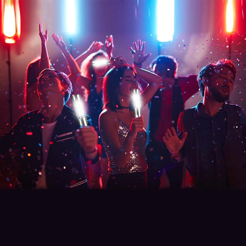 Strobe Baton Light,Stage Handheld Light,Champagne Bottle Sparklers, Recharge led Bottle Service Lights - for Bar Club Birthday Weddings Parties (Sliver 4 PC)