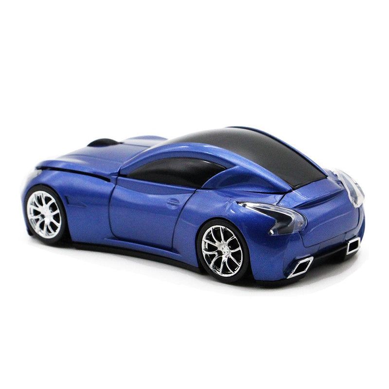 Ai5G Race Car Mouse Wireless Sports Car Shaped Mouse 2.4GHz LED Light Shining Surface Decoration Desktop Laptop Computer Mouse Optical Mice (Blue) Blue