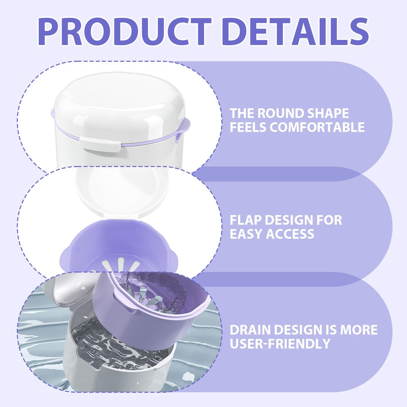 Braces Storage Box with Basket - Portable and Elegant Silicone Interdental Holder - Orthodontic Box for Toothbrush Box - Mouth Guard Storage Box White