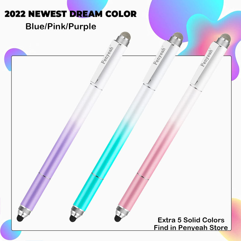 Penyeah Stylus Pen for iPad/iPhone/Android (4 in 1),Universal Touch Screen Disc Tip/Mesh & Rubber Tip Stylist Pen for All Capacitive Phones/Tablets/Laptops-Dream Purple Dream Purple