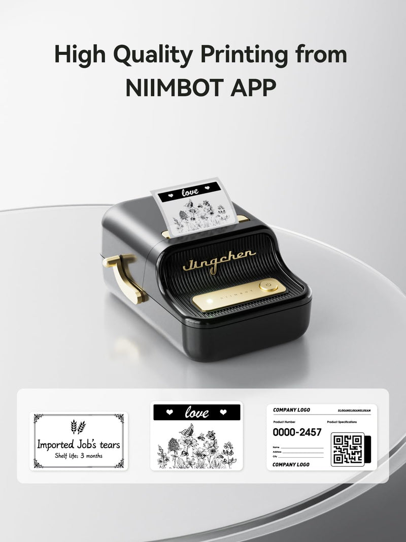 NIIMBOT B21 Label Printer,Bluetooth Thermal Label Maker,Ideal for Home Organization,Business,Ofice,50x30mm Label,230Pcs(Black) Black