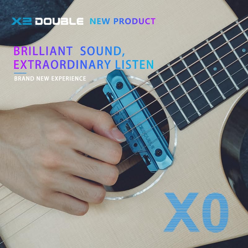 Acoustic Guitar-Pickup Authentic-Clear High-fidelity Stable Long - Lasting,X2 Double X0 pickup,BLACK