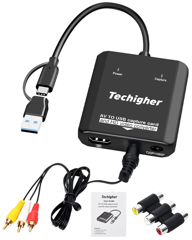 [AUSTRALIA] - VHS to Digital Converter & RCA to HDMI Adapter USB Video Capture Card for VCR/DVD/AV/PS2/Wii,av to hdmi converter Analog to Digital & HD Display Output, wii hdmi adapter,Save/Convert OldVideo VHS CAP/Converter 