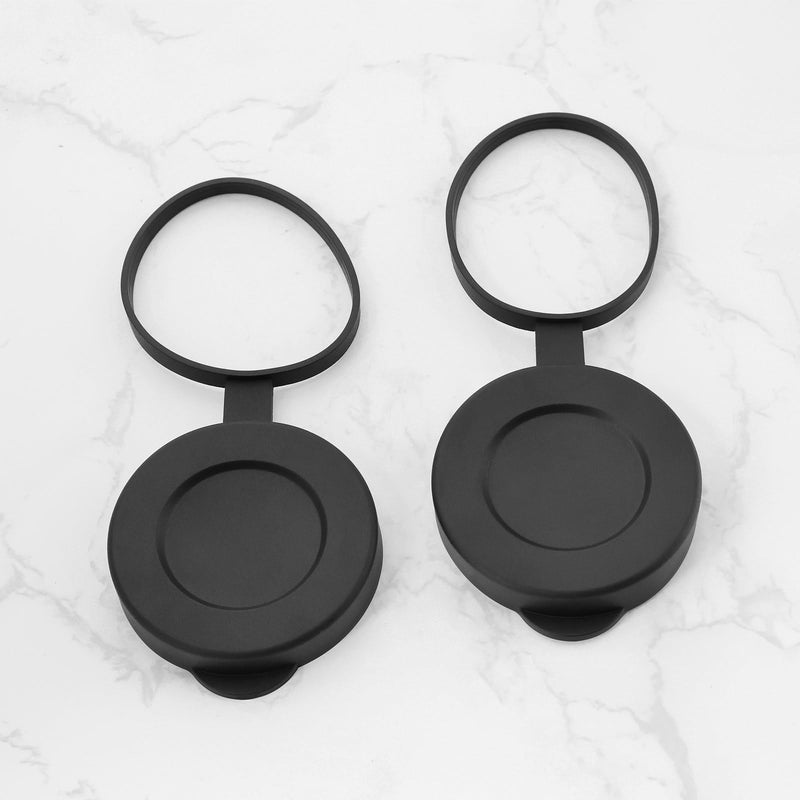 2pcs Rubber Objective Lens Caps Objective Lens Protective Cover Compatible with 8x42 10x42 12x42 Binoculars Monoculars, Black