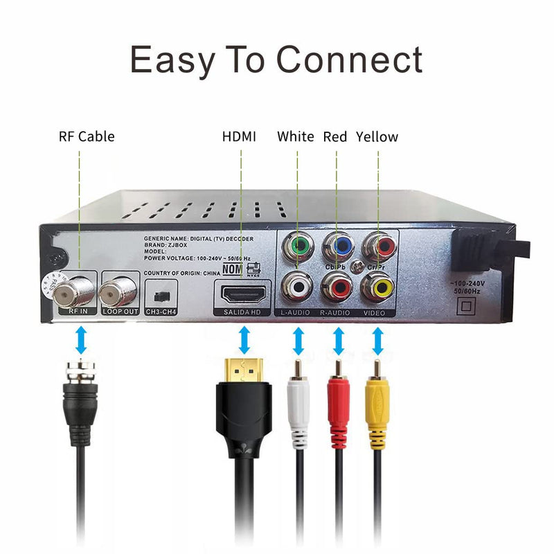 [AUSTRALIA] - Digital TV Converter Box, ATSC Tv Tuner - ZJBOX for Analog HDTV Live 1080P with Recording&Playback,HDMI Output, Timer Setting Tuner Function Digital Channel Free 