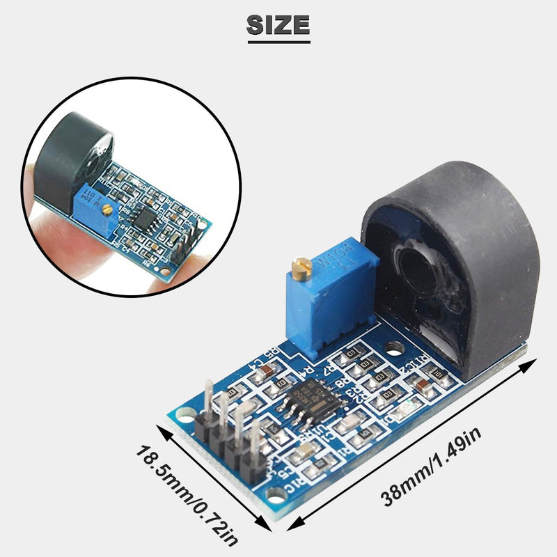 DAOKAI 5A AC Sensor Current Sensor Current Transformer ZMCT103C Single Phase AC Current Transformer Module Active Output Current Sensor Module Board with Dupont Cable, Pack of 5