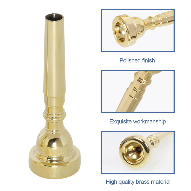 Gold Trumpet Mouthpiece 7C 5C 3C Trumpet Mouthpiece Set with Brass for Beginners and Professional Players 3Pack Trumpet Accessories