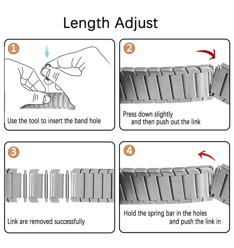 Titanium Band for Apple Watch 46mm/49mm, DLC Curved Link Bracelet, Silver | MaKTech DLC Coating Scratch-Resistant, Lightweight Metal, for Apple Watch 11/10 46mm, Ultra 3/2 49mm, 9/8 45mm, SE 3/2 44mm