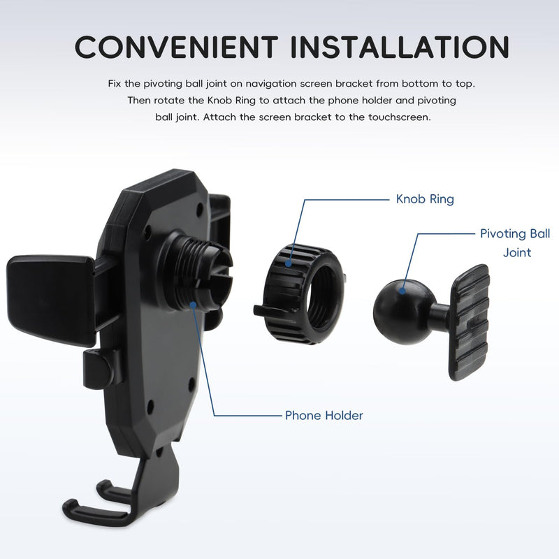 auovo Car Phone Holder Compatible with Toyota Grand Highlander 2024 2025 2026 Accessories Screen Phone Mount Cell Phone Automobile Cradles Hands-Free 360 Degree Rotation