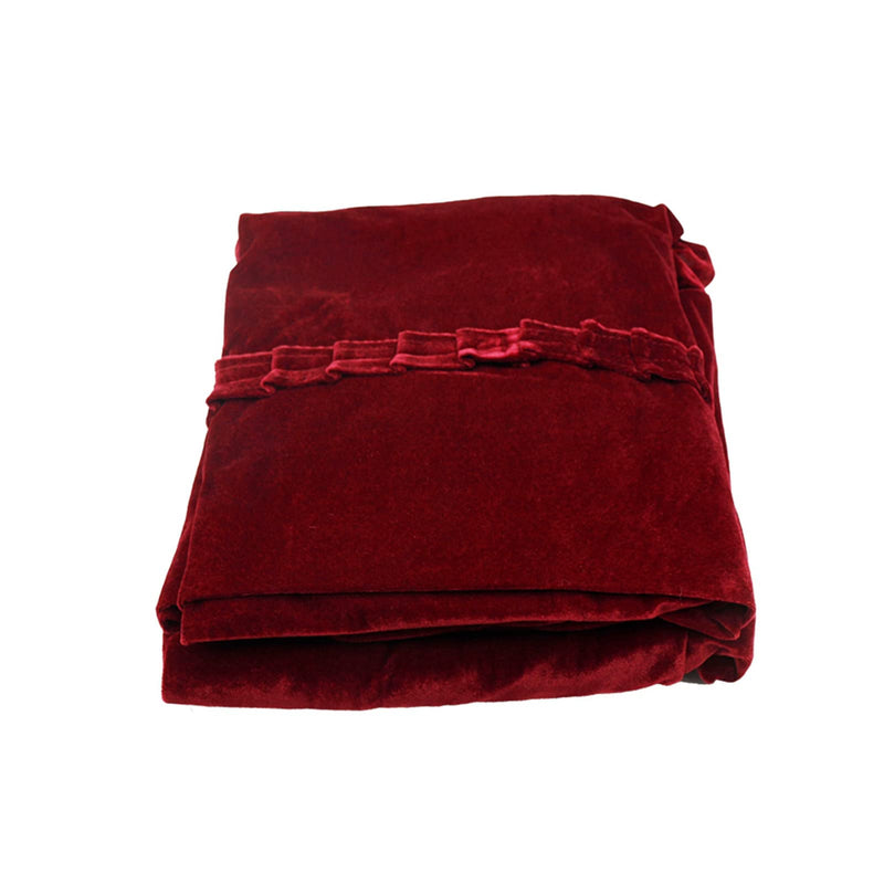 Piano Cover,Portable Foldable Pleuche Upright Full Piano Dust Cover Instruments Accessory (Red)