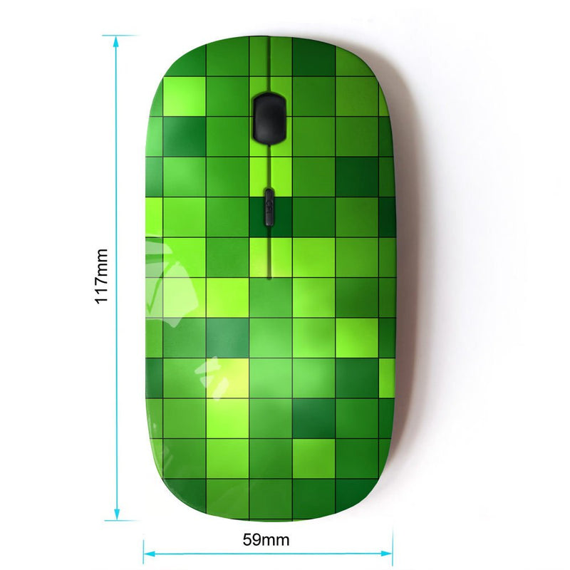 KOOLmouse [ Optical 2.4G Wireless Mouse ] [ Pattern Checkered Green Bright Bling ]