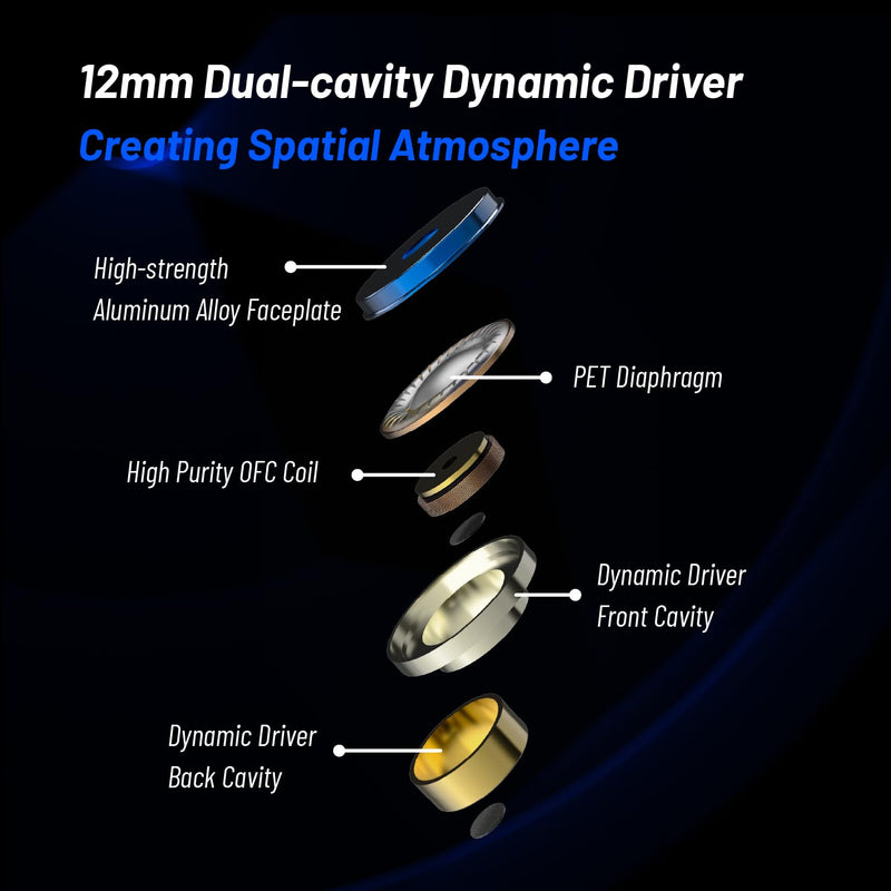 BQEYZ BQ10 Wired in-Ear Earbuds, 12mm Dynamic Driver, Type C with Mic | Gaming & Monitor Earphones with Remote Control, 3.5mm Compatible, High Fidelity Sound for Smartphones Silver