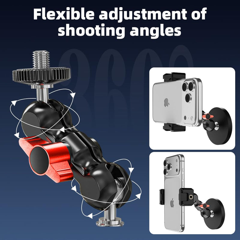 Magnetic Phone Mount for Gym, Kitchen, Workshop, Metal Surfaces | with iPhone 17/16/15/14/13/12 Pro Max and Most Phones