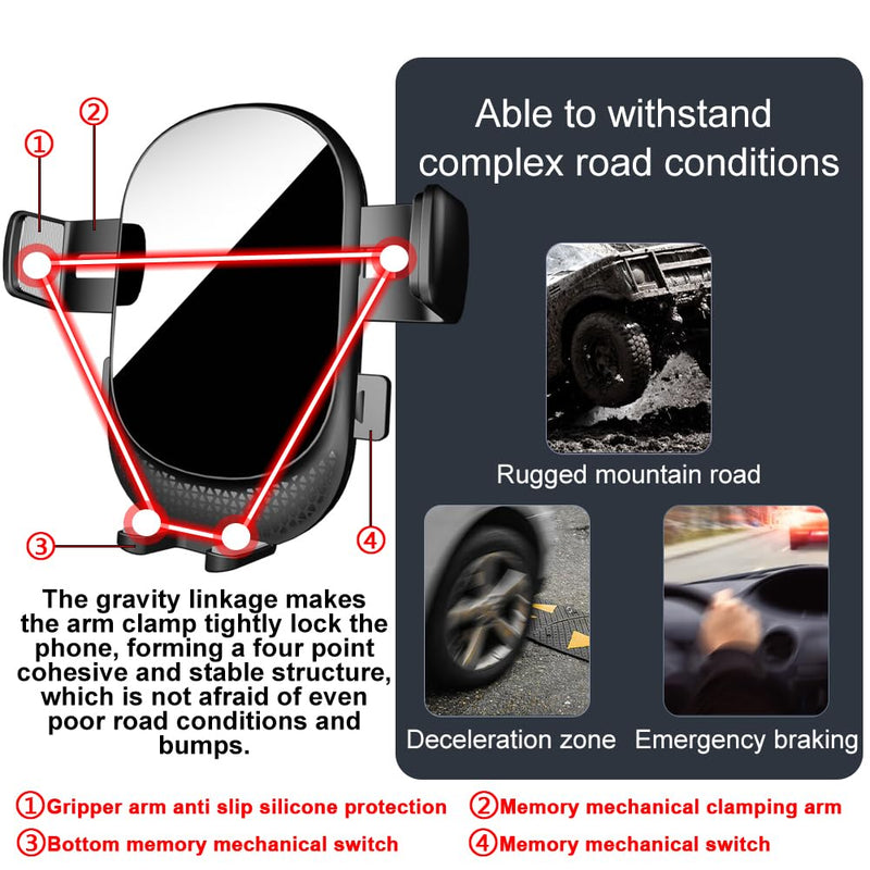 Car Phone Holder for Toyota Land Cruiser Auto Accessories[Special vehicle installation，only For 2016-2021 Land Cruiser][Auto Lock Hands Free Cell Phone Mount Car fits for iPhone & All Smartphones]