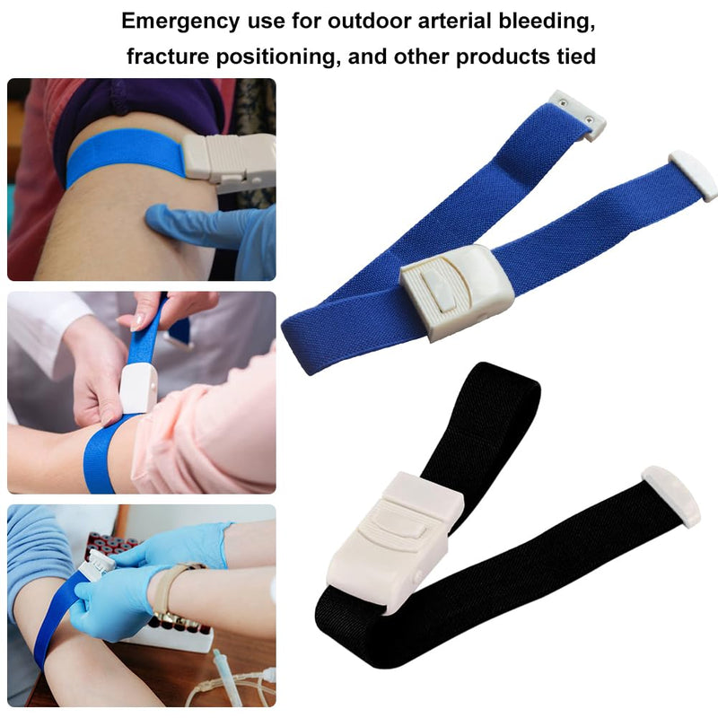 Vein Congestion, Tourniquet, Storage Hose, Tourniquet with Closure System with Instant Release, Tourniquet Medical, for Medical Emergency, Nurse, First Aid, Outdoor Black+blue