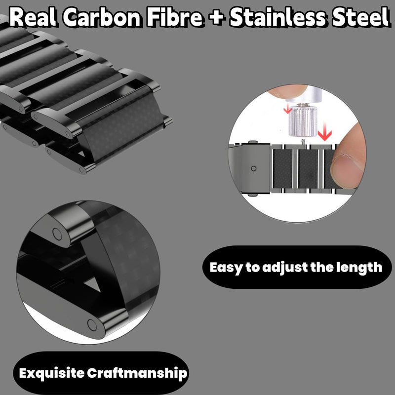 iiteeology Carbon Band Compatible with Apple Watch 49/46/45/44/42mm 42 Series 11/41/40/38mm, Women Men Light Genuine Carbon Fiber Band for iWatch Ultra 3/2/Series 11-1 Black 49mm/46mm/45mm/44mm/42mm-Series 3 2 1