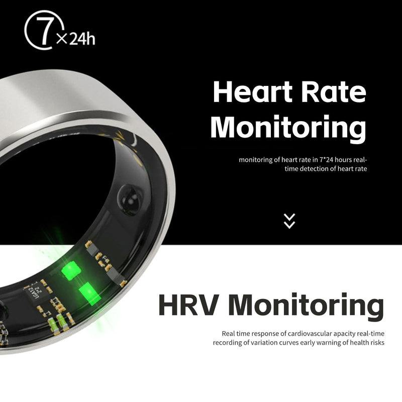 Smart Ring Health Tracker for Men & Women, Waterproof Fitness Sleep Heart Rate Blood Oxygen Tracker Ring, Bluetooth Fitness Tracker Ring Pedometer with APP for Daily Use 10