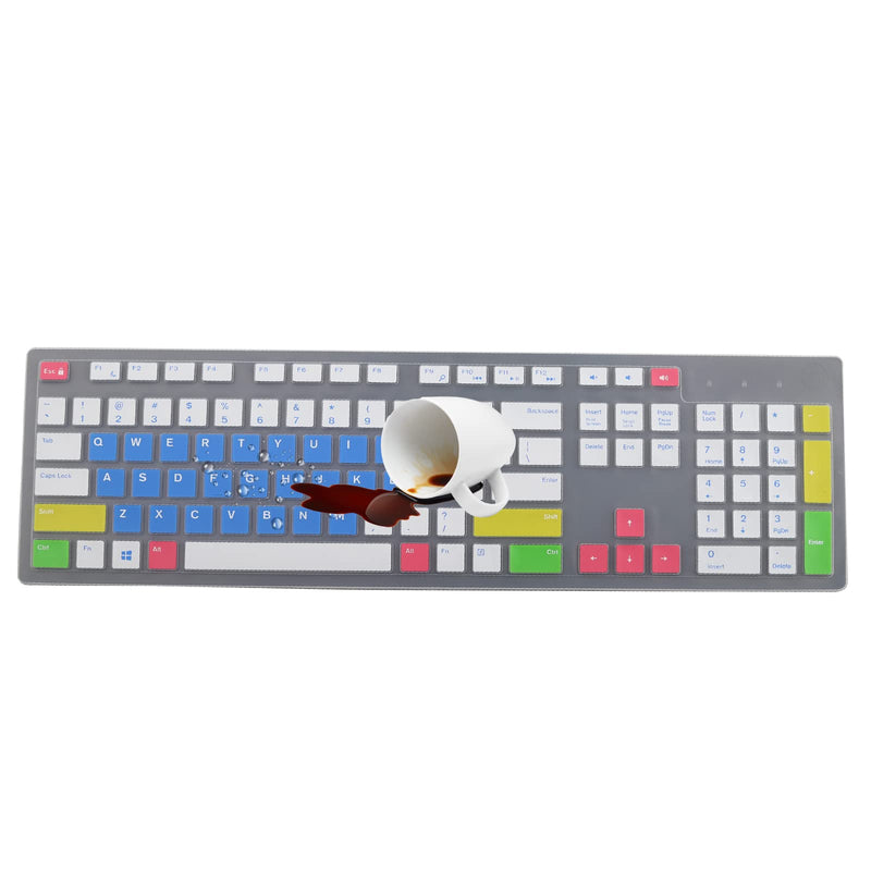 Keyboard Cover for Dell KM636/KB216/Dell Optiplex 5250 3050 3240 5460 7450 7050/Dell Inspiron 3475/3670/3477 Dell Inspiron 27 7000 7700 7790, Inspiron 24 5000 5400 5490 All-in-One Keyboard Cover-CB Candy Blue