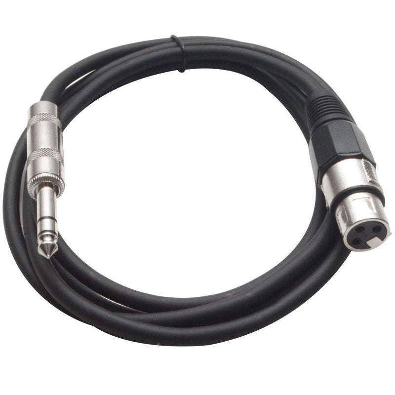 [AUSTRALIA] - Seismic Audio - SATRXL-F6-6 Pack of Black 6' XLR Female to 1/4" TRS Patch Cable 6 Foot 