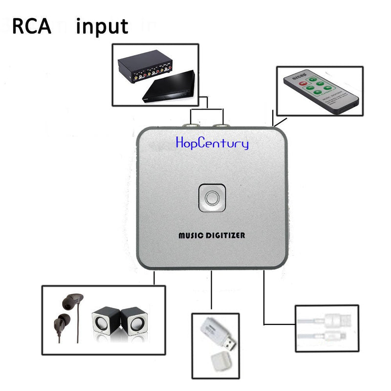 Music Digitizer CD Recorder for Music Audio Capture Device Cassette MP3 Recorder Converter with 3.5mm & RCA Line Input