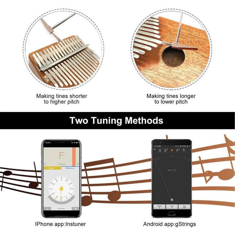 [AUSTRALIA] - Everjoys Kalimba Thumb Piano 17 Keys, Professional Musical Instrument Finger Piano Marimbas with Portable Soft Cloth Bag, Fast to Learn Songbook, Tuning Hammer, All in One Kit 17 Key Natural 