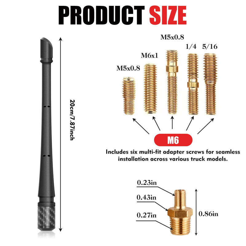[AUSTRALIA] - 7 Inches Short Antenna for Ford F150 2009-2025 & Bronco 2021-2025, Rubber Replacement Antenna, F150 Accessories, Internal Copper Coil for Enhanced AM/FM Reception & Car Wash Proof, Easy Installation 