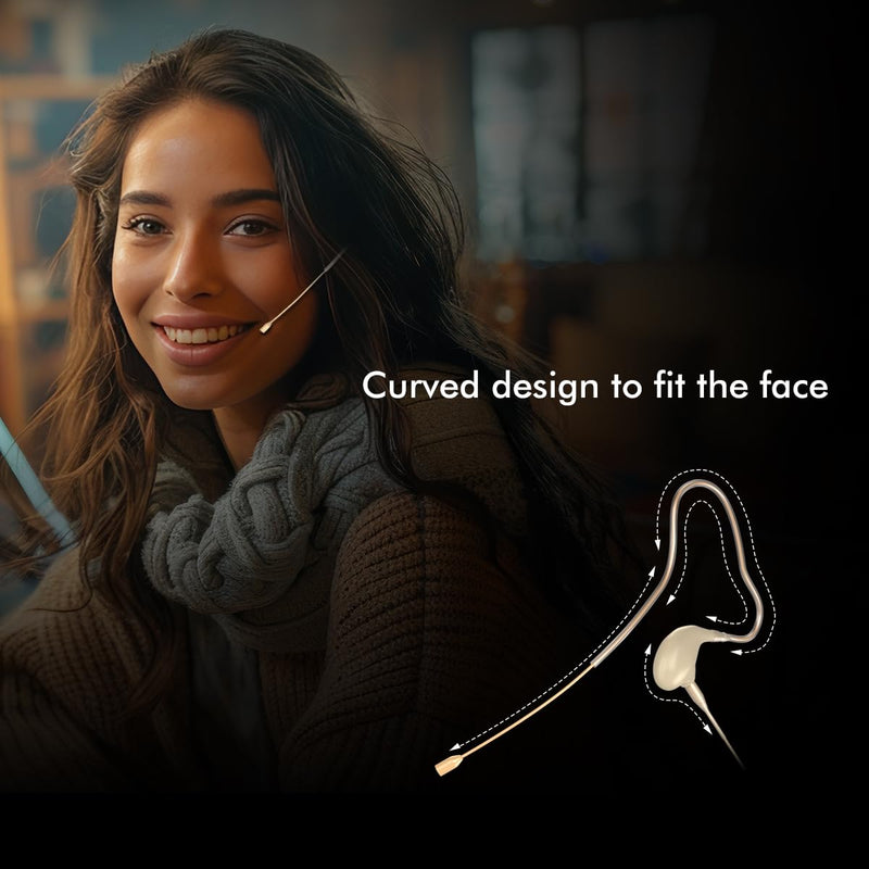 [AUSTRALIA] - KIMAFUN Headset/Headworn Microphone Single Earset Ear-hook Over Ear Hanging Condenser Mic Compatible with Shure Wireless System Bodypack Transmitter, Ideal for Performance, Theater, Lecture - Beige D4 D4 for Shure Wireless System 
