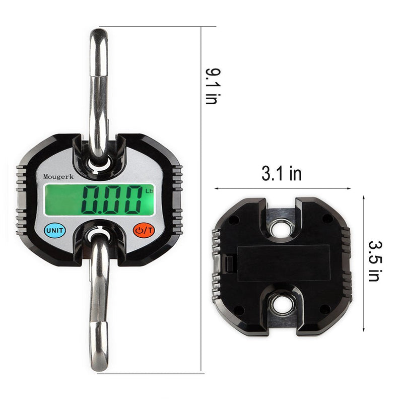 [AUSTRALIA] - Digital Hanging Scales Portable Heavy Duty Crane Scale 150 kg 300 lb 2 AAA Batteries(Not Included)) (Black) Black 