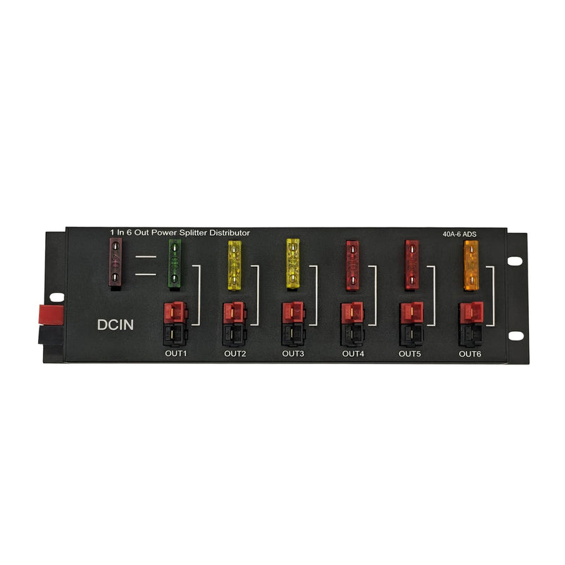 6 Out Power Pole Distribution Block Power Splitter Distributor Source Strip | 1 in 6 out Connector Power Divider Power Board 40Amp 1-6