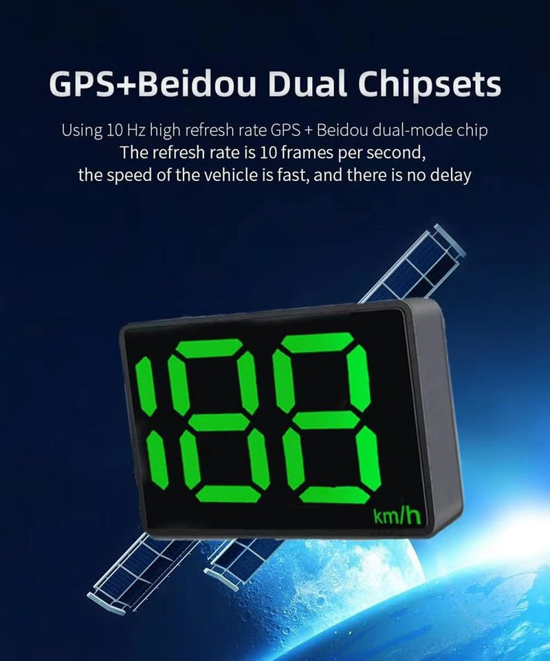ikasus Car Hud GPS Speedometer Digital Speed Meter with MPH Speed,USB Plug and Play, Head Up Display Driving Direction, OverSpeed Warning for Cars Trucks AUTO-QA4497X#MPH-WJYQ-07