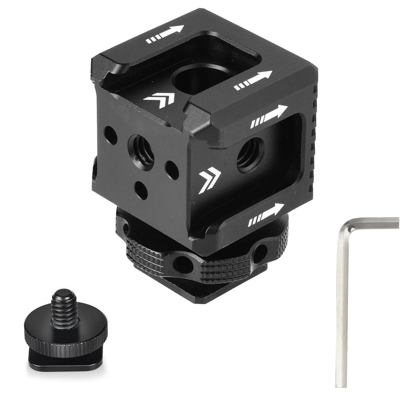 [AUSTRALIA] - Triple Cold Shoe Mount with 1/4"-20 Thread 3 Port Cold Shoe Mount for Microphone LED Flash Light Monitor 