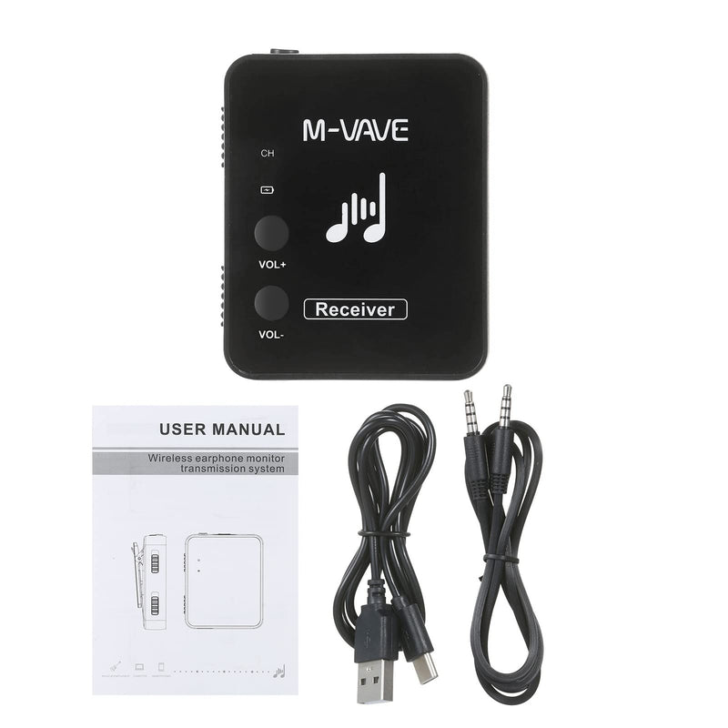 Btuty M-VAVE SWS10 Earphone Monitor Transmission System Rechargeable Receiver (receiver) Black