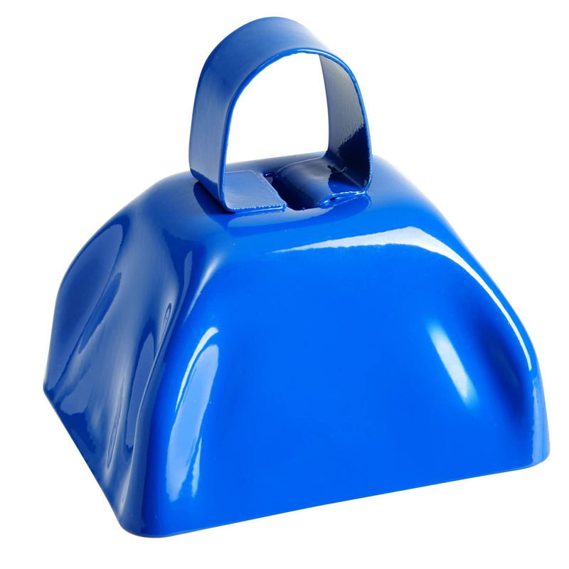 Set of 12 3-inch Cowbells with Handle, Hand Percussion Cow Bells Noise Makers for Sporting Events, Football Games (Blue)