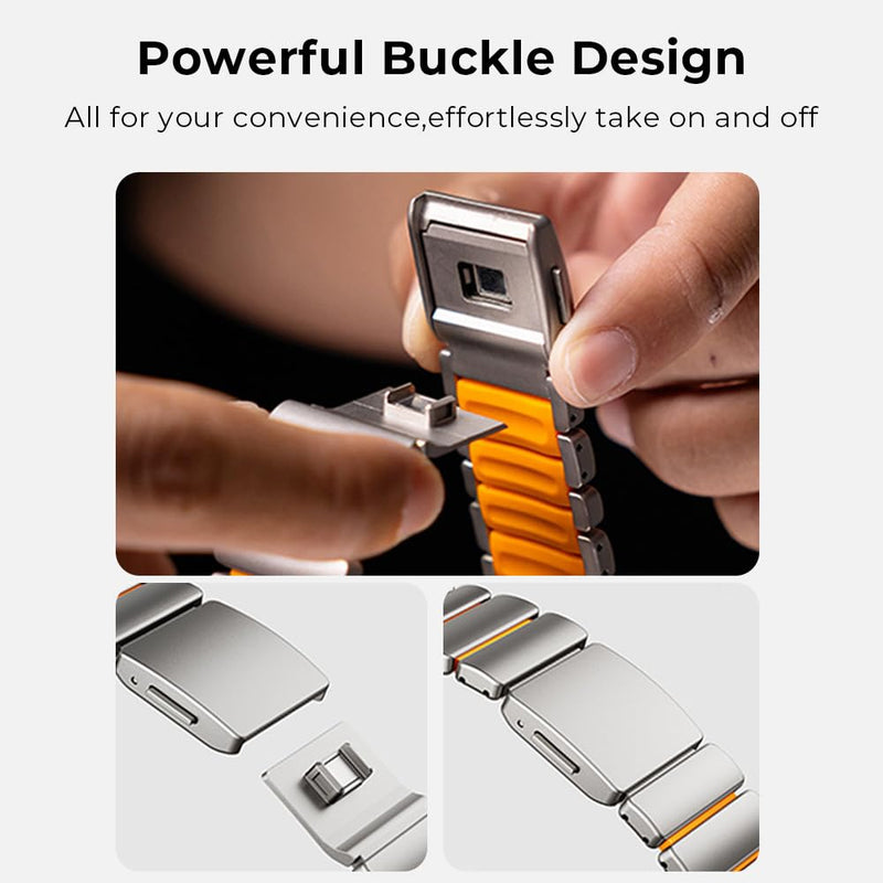 Titanium Magnetic Watch Band for Google Pixel Watch 5/4/3 45mm, Hybrid Silicone Lining & Titanium - Adjustable Lightweight Metal Strap for Active & Formal Use, Anti-Slip, No Hair Pull sliver black