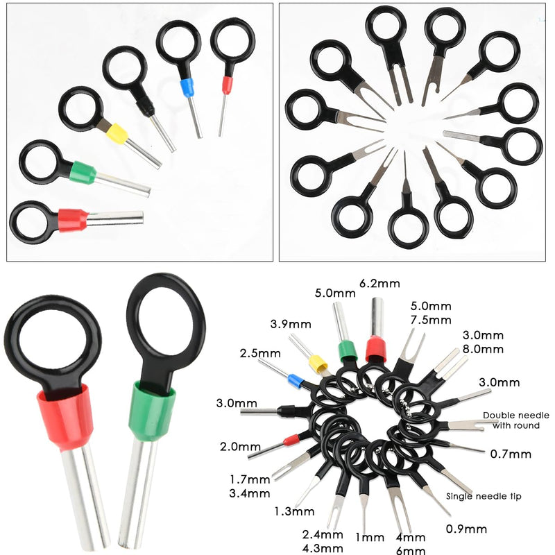 708 Piece Connector Pins Kit, Car Plug Pin Accessories 1/1.5/1.8/2.2/2.8/3.5 mm, Male and Female Wire Seals, Removal Tool Set for Motorcycles, Cars and Boats