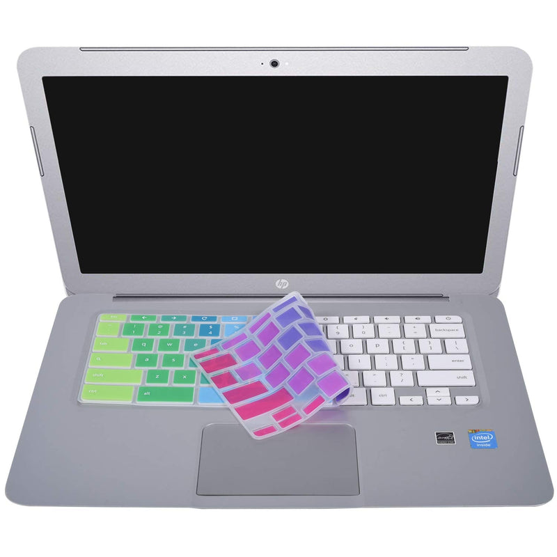Colorful Keyboard Cover for HP 14 inch Chromebook/HP Chromebook 14-db 14-db0020nr/HP Chromebook 14-ca 14-ca061dx 14-ca064dx /HP Chromebook 14-ak Series/HP Chromebook 14 G2 G3 G4 G5, Rainbow