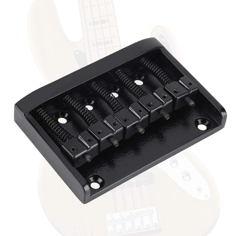 Kadimendium Bass Bridge Tailpiece Good Texture Metal Bass Bridge for 5 String Bass(black)