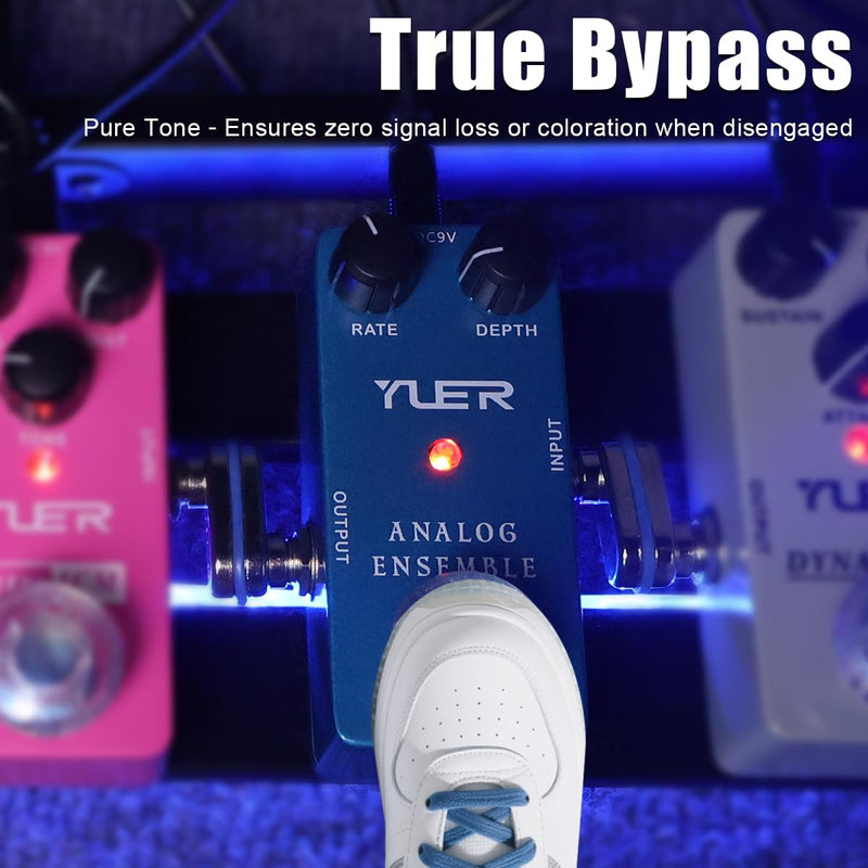 Chorus Pedal, Analog Chorus Guitar Effect Pedal for Electric Guitar with Classic BBD Chip Footswitch Cap, Aluminum Case - True Bypass RS-07