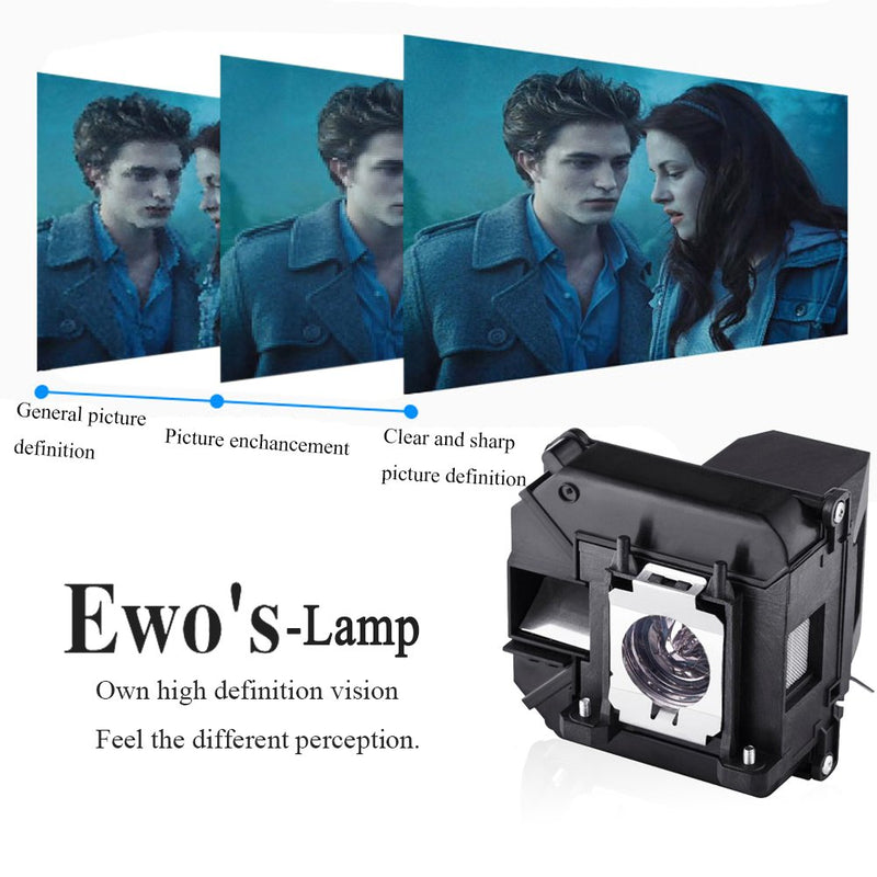 EWO'S Projector Lamp Bulb for Elplp60/v13h010l60 Epson PowerLite 420 425W 905 92 93 95 96W 1835 430 435W 915W D6150 v13h010l61/Elplp61 Replacement Projector Lamp Bulb ELP-LP60
