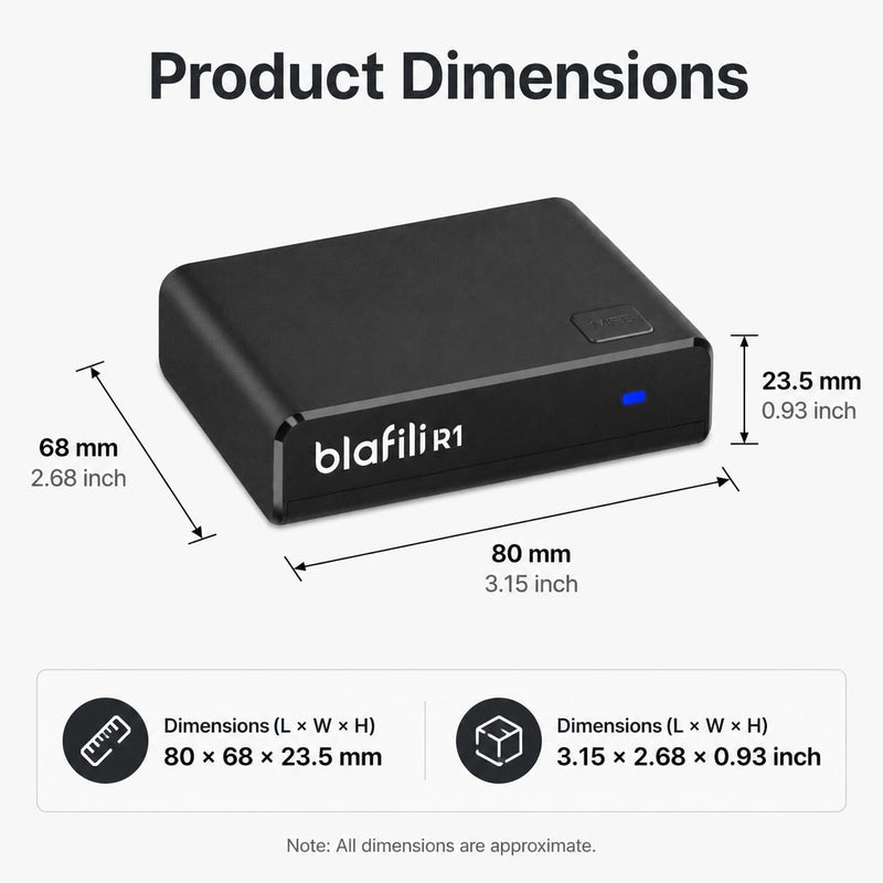 R1 Bluetooth Receiver for Home Stereo with RCA Line Out & USB Input | No-beep pairing, aptX Adaptive HD, for amplifiers and powered speakers, always-on USB power, music streaming only, no mic