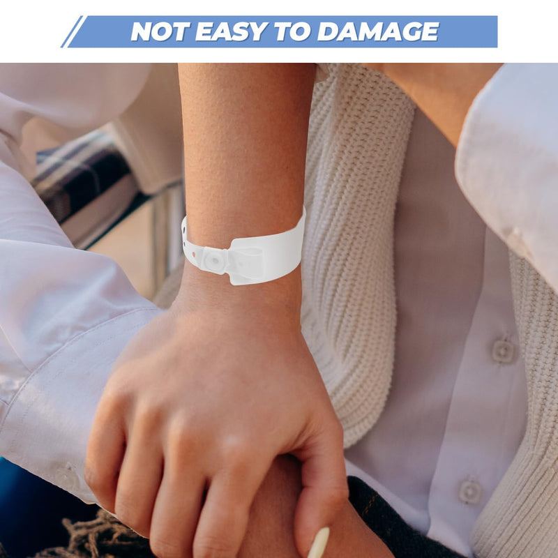 WRITWAA Pack of 100 Medical Disposable Wristbands, Empty Bracelets, ID Bracelets, ID Safety Bracelets, Hospital Accessories, White PVC
