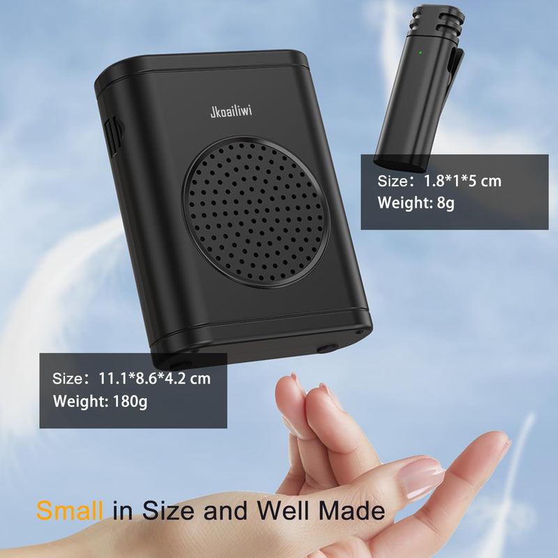 [AUSTRALIA] - Voice Amplifier for Teachers with Clip-On Wireless Lapel Mic, [Bluetooth 5.3] Teacher Microphone for Classroom, Portable Mini Megaphone Speaker PA System for Elderly/Public Events/Tours 